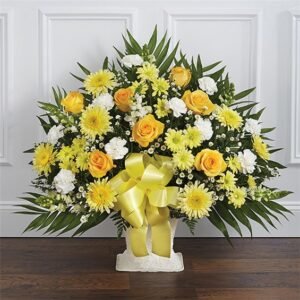Heartfelt Tribute™ Floor Basket- Yellow
