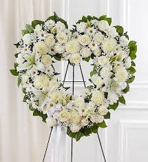 Always Remember Floral Heart Tribute - All White