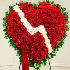 Red and White Standing Broken Heart LARGE