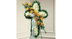 Yellow & White Standing Cross