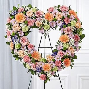 Always Remember Floral Heart Tribute- Pastel