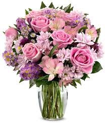 Lavender Love Bouquet, Pink Roses, Purple