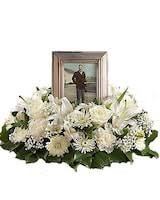 White Cremation Wreath