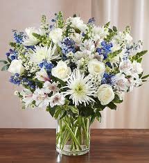 Sincerest Sorrow Blue & White Sympathy Flowers